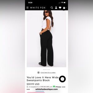 White Fox Boutique Black Wide-Leg Pants